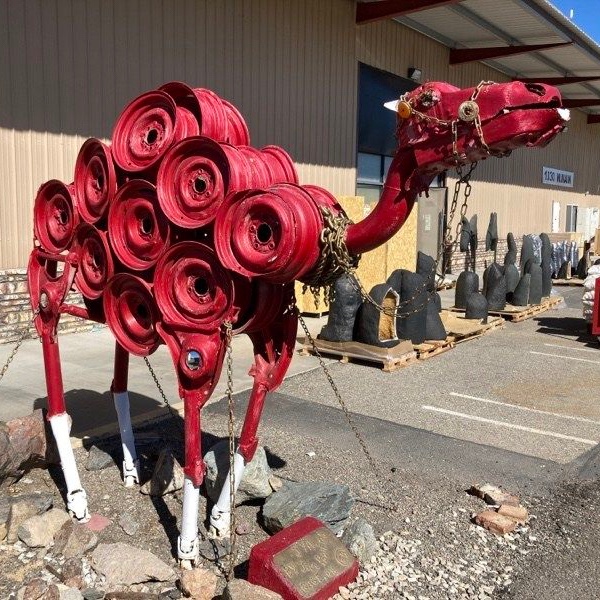 A  sculpture resembling a camel  